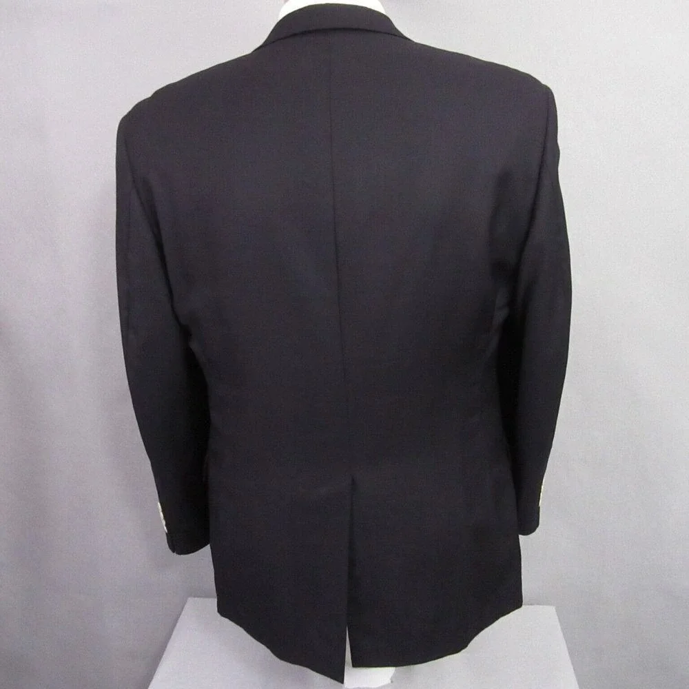 Tasso Elba Mens Angelico Sport Coat 42R‎ Black Blazer 120s Wool Cashmere